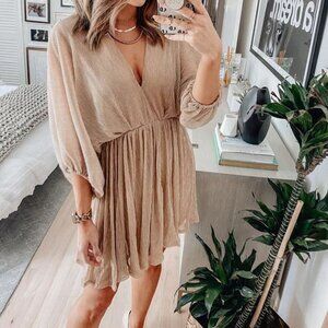 [WORN ONCE] Mingling Magic Champagne Dress